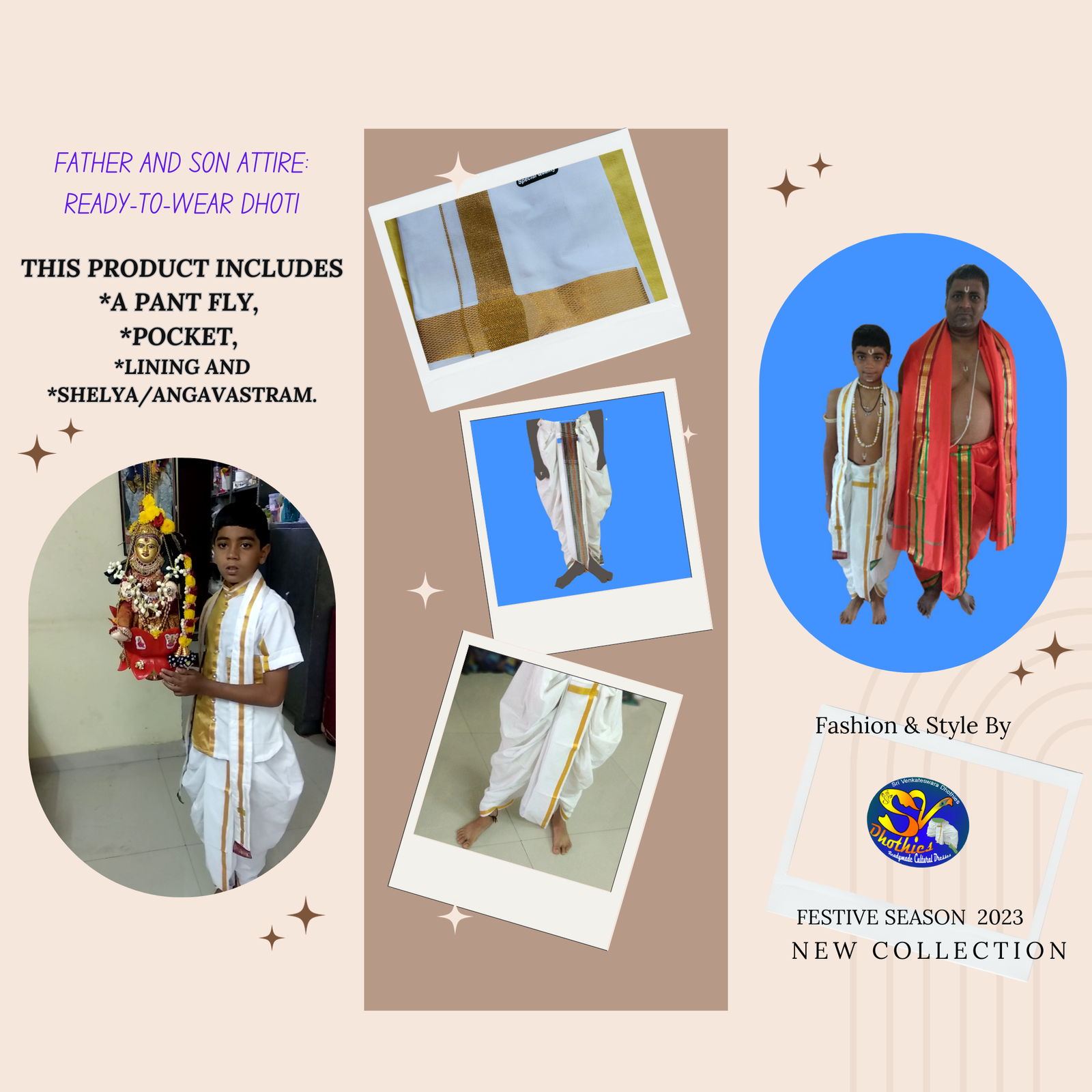 Ethnic White Stitched Dhoti